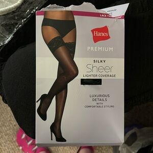 Lace thigh high tights